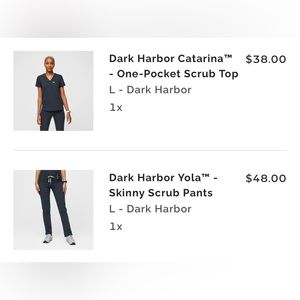 Large Dark Harbor FIGS scrubs. Deep blue not grey